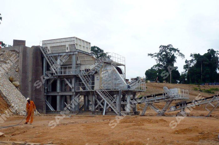 喀麦隆时产200吨花岗岩破碎生产线